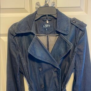 LOFT Women's Navy Trench Coat